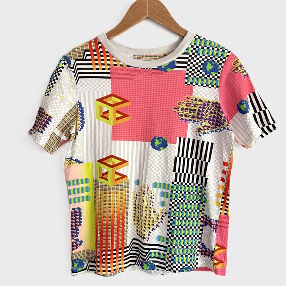 *Opening Ceremony Tee Shirt Multi Color Geometric World Hand Graphic Adult S - Picture 1 of 10